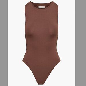 Babaton Aritzia Rich Mocha Brown Contour Muscle Bodysuit, Size XXS